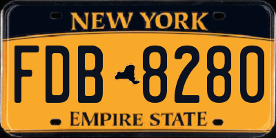 NY license plate FDB8280