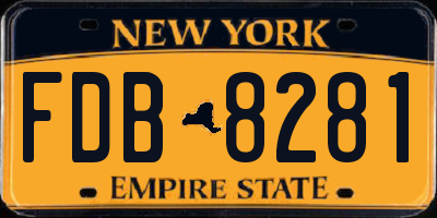 NY license plate FDB8281