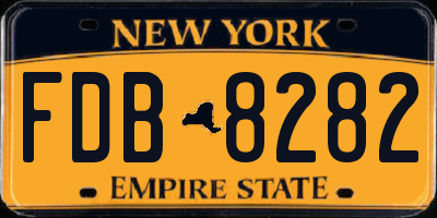 NY license plate FDB8282