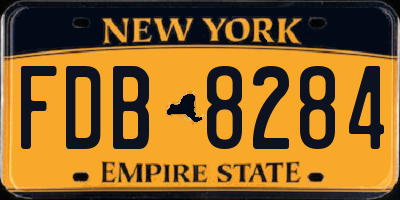 NY license plate FDB8284