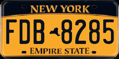 NY license plate FDB8285