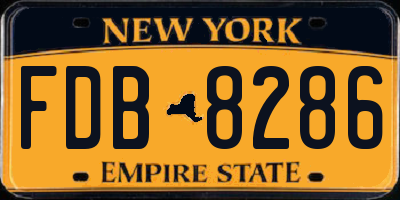 NY license plate FDB8286