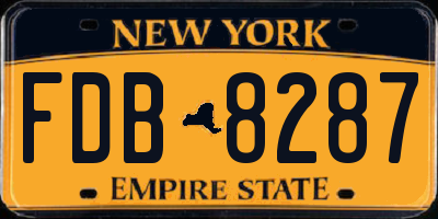 NY license plate FDB8287
