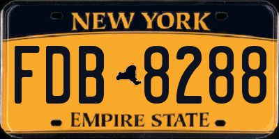 NY license plate FDB8288