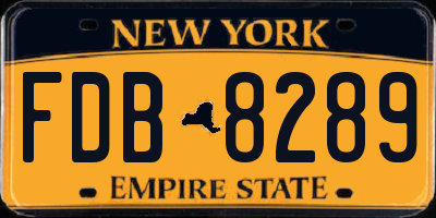 NY license plate FDB8289