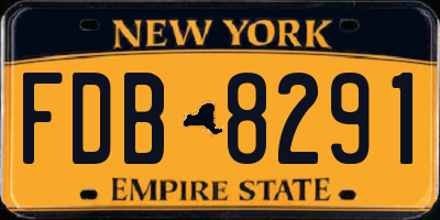 NY license plate FDB8291