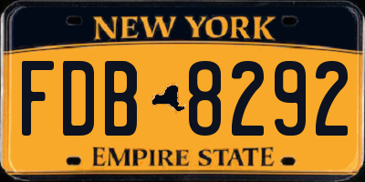 NY license plate FDB8292