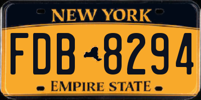 NY license plate FDB8294