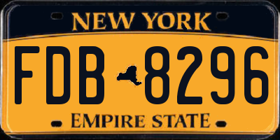 NY license plate FDB8296