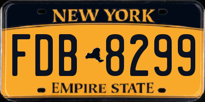 NY license plate FDB8299
