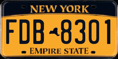 NY license plate FDB8301