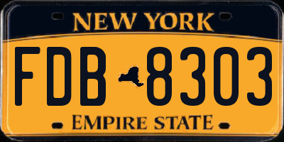 NY license plate FDB8303