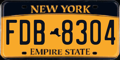 NY license plate FDB8304