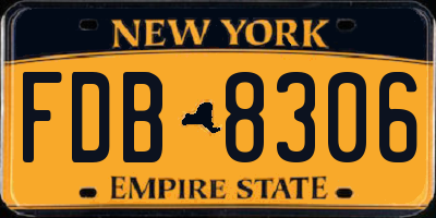 NY license plate FDB8306