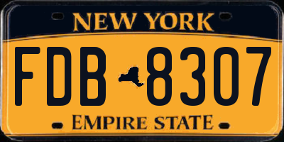 NY license plate FDB8307