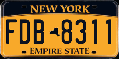 NY license plate FDB8311
