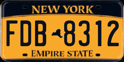 NY license plate FDB8312