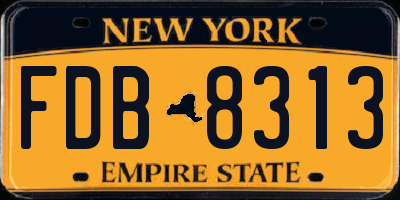 NY license plate FDB8313