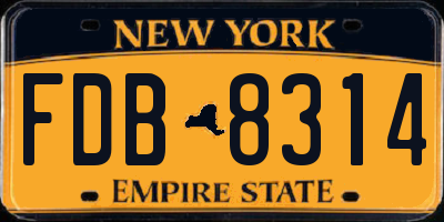 NY license plate FDB8314