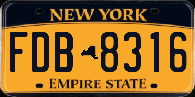 NY license plate FDB8316