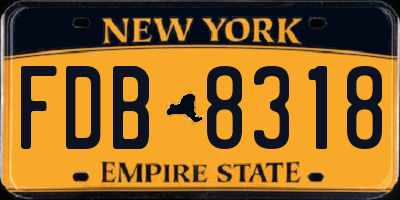 NY license plate FDB8318
