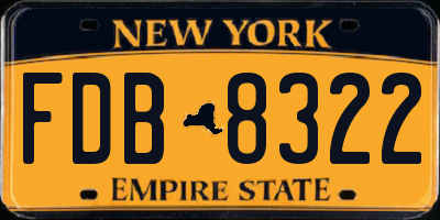 NY license plate FDB8322