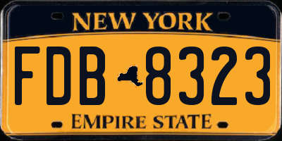 NY license plate FDB8323