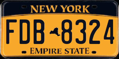 NY license plate FDB8324