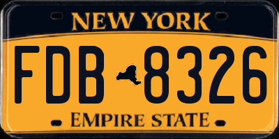 NY license plate FDB8326