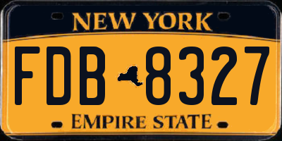 NY license plate FDB8327
