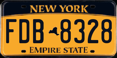 NY license plate FDB8328