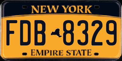 NY license plate FDB8329