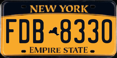 NY license plate FDB8330