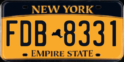NY license plate FDB8331