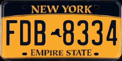 NY license plate FDB8334