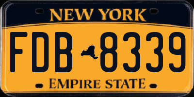 NY license plate FDB8339