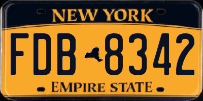 NY license plate FDB8342