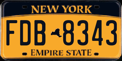 NY license plate FDB8343