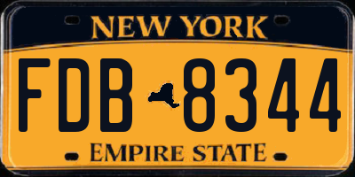NY license plate FDB8344