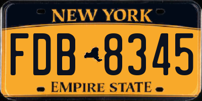 NY license plate FDB8345