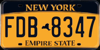NY license plate FDB8347