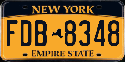 NY license plate FDB8348
