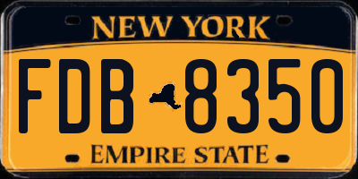 NY license plate FDB8350