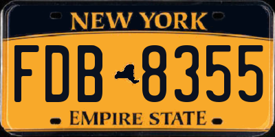 NY license plate FDB8355