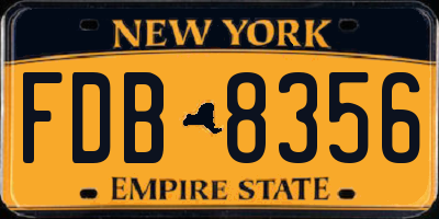 NY license plate FDB8356