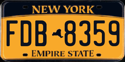 NY license plate FDB8359