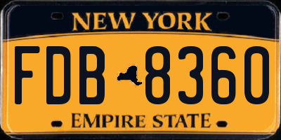 NY license plate FDB8360