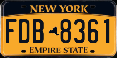 NY license plate FDB8361