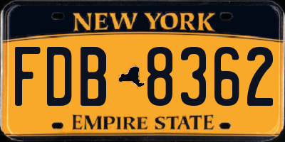 NY license plate FDB8362
