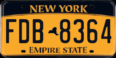 NY license plate FDB8364